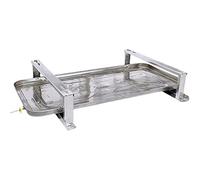 Heavy Duty Air Conditioner Bracket with Condensate Drain Pan, Ground Stand for Mini Split Heat Pump Systems, Stainless Steel Drip Tray, Durable Condenser Stand/Set 2