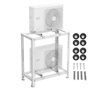 Heavy Duty Air Conditioner Floor Stand, Galvanized Steel Mounting Bracket for 9000-18000 BTU Units, Double Level Design, Supports Up to 480 lbs, Dimensions 80x45x80 cm