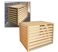 Heavy Duty Air Conditioning Cover, Outdoor Air Conditioner Cover Decorative Privacy Fence Screen, AC Covers Plant Storage Rack For Outside Units, Outdoor Condenser Protective Cover(Beige,110x60x80cm)