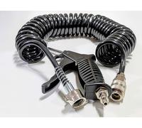 Heavy Duty Air Duster Blow Gun Kit for MAN Trucks - MAN specific Threaded Connector - 5M Flexible Recoil Hose & 120mm Steel Nozzle - High Pressure Cabin Cleaning Tool Compatible with MAN TGX, TGS, TGM
