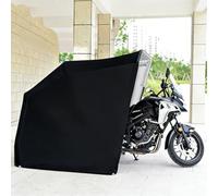 Heavy-Duty All-Weather Motorcycle Storage Shelter with Security Lock, 600D Oxford Fabric Flip-Up Garage Tent for Outdoor Vehicle Protection