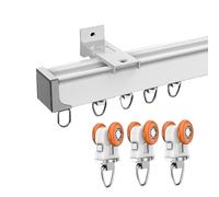 Heavy Duty Aluminium Alloy Ceiling Curtain Track - Adjustable Room Divider Rails for Home, Office & RV - Lengths from 3.3ft to 18.5ft - Easy Installation & Durable Design