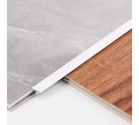 Heavy Duty Aluminium Alloy T-Molding Floor Transition Strip - 270 cm Length, 1 mm Thickness for Wood to Tile Transitions(10mm)