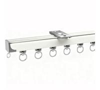 Heavy Duty Aluminium Ceiling Curtain Rail With Silent Strips - 2mm Thick, Smooth Glide, Ceiling Mounted, Ideal For Room Dividers, Windows, Bedrooms And Offices(Size:2.5M,Color:White)