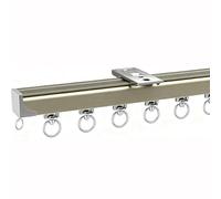 Heavy Duty Aluminium Ceiling Curtain Rail With Silent Strips - 2mm Thick, Smooth Glide, Ceiling Mounted, Ideal For Room Dividers, Windows, Bedrooms And Offices(Size:2M,Color:Champagne)