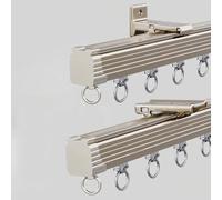 Heavy Duty Aluminium Ceiling Curtain Track Set 300cm Glide Rails for Living Room & Bedroom Room Divider Adjustable Lengths (120cm 150cm 160cm 200cm 300cm) Champagne Finish