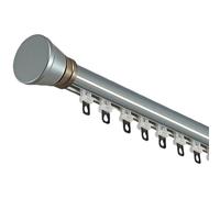 Heavy Duty Aluminium Curtain Rod, Curtain Rail Tracked Curtain Pole Wall Mount, Install Strong Support, for Room Divider Shower(Grau,Single pole)