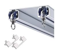 Heavy Duty Aluminium Curtain Rod System Ceiling Mounted with Easy Installation Accessories for Living Room Bedroom Closet & Sliding Doors 1m6m (White 600cm / 19.7ft)