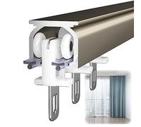 Heavy-Duty Aluminium Curtain Track - Ceiling or Wall Mount - Curtain Rail System for Bedrooms & Living Rooms - Sliding Curtain Rods for Windows
