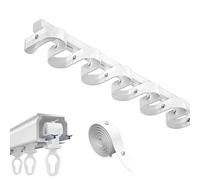 Heavy Duty Aluminium Curtain Track Set 3.3-19.7FT, S-Shaped Wavy Ceiling Mount Curtain Rod for Room Divider, Ideal for Home, Office, Kindergarten - White (210cm/6.9FT)
