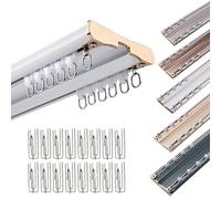 Heavy-Duty Aluminium Curtain Track - Silent Double Row Ceiling-Mounted Rails with Roller Hooks for Bedroom & Living Room 1M-6M (White 3.9M) - Conjoined Design for Easy Installation