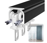 Heavy-Duty Aluminium Curtain Track System - Ceiling or Wall Mount - Ideal for Bedroom Window Curtains - Smooth Gliding Curtain Rods for Easy Use