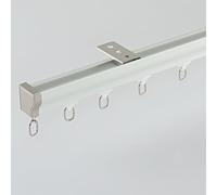Heavy Duty Aluminium Curtain Tracks 4.5M Ceiling or Wall Mounted Curtain Rails Room Divider Rod with Installation Hardware White Finish Adjustable 100 500 CM