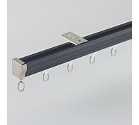 Heavy Duty Aluminium Curtain Tracks Ceiling or Wall Mounted Curtain Rails for Room Dividers 100 500 CM Includes Installation Hardware (2M Black)