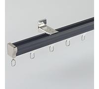 Heavy Duty Aluminium Curtain Tracks for Ceiling or Wall Mounting Black Room Divider Curtain Rod 100 500 CM with Installation Hardware Size: 3.00M