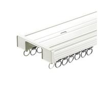 Heavy Duty Aluminium Double Ceiling Curtain Track - Silent Sliding Rails for Living Room Bedroom Bathroom Dining Room - Easy Installation (White 490cm)