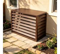 Heavy Duty Aluminum Air Conditioner Fence Screen for Outdoor Units | Waterproof Dustproof Louvered Privacy Screen for Condensing Units, Garden, Balcony and Outdoor Use(F,120cm/47.2in)
