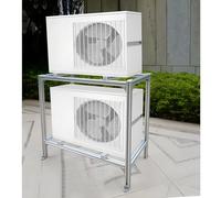 Heavy Duty Aluminum Alloy Air Conditioner Stand Dual Level Ground Mount Bracket for Ductless Mini Split Systems Stable Support for Condenser Units Weather Resistant & Durable