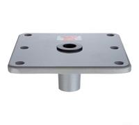 Heavy Duty Aluminum Alloy Boat Seat Base with 3/4 Inch Pin Socket, Single Piece Die Cast Bracket for Stable Swivel Seat Connector, 7x7 Inch Silver Pedestal Mount(A)