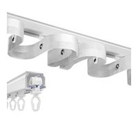 Heavy-Duty Aluminum Alloy Curtain Track - Wall Mounted S Wave Ripple Curtain Rail System, Room Divider Runners, 4.6m (15.1ft), 2-2.6mm Thickness, 3 Colors Available