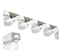 Heavy-Duty Aluminum Alloy Curtain Track - Wall Mounted S Wave Ripple Curtain System, Room Divider Rail, 2-2.6mm Thick, 2.3m (7.5ft), 3 Colors (Champagne)