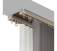 Heavy Duty Aluminum Alloy Double Row Ceiling Curtain Track System - 11.2ft Sliding Ra for Curtains & Room Dividers, Nano Silence Technology, Smooth Operation