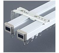 Heavy Duty Aluminum Alloy Double Track Curt Rod (3.3 19.6ft) for Room Divider Wall/Ceiling Mount Black Adjustable Size 1.6m (5.2ft) Durable & Versatile.