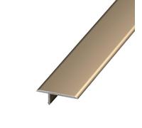 Heavy Duty Aluminum Alloy Edging Trim, Flat-Profile Laminate Floor Transition Strip T-Shape, Rust Resistant Threshold Strip Bridges The Gap(Gold)