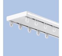 Heavy Duty Aluminum Alloy Silent Double Track Ceiling Curtain Rail - Adjustable Length 80-500cm for Living Room Bedroom & Hospital - White 610cm Design