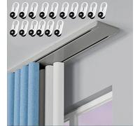 Heavy Duty Aluminum Ceiling Curtain Track SetOnePiece Double Track Curtain Rails for Room Divider Ideal for Living Room & Bedroom (Gray 180cm/5.9ft)