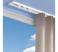 Heavy Duty Aluminum Ceiling Track Rail Set1.2m to 2.4m Adjustable Silent Rollers for Smooth OperationIdeal for Living Room Bedroom Bathroom Curts.