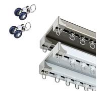 Heavy Duty Aluminum Ceiling Track Set for Double Curtains Adjustable Conjoined Curtain Rails for Room Divider in Living Room Bedroom & Shower (Champagne 340cm/11.2ft)