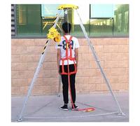 Heavy Duty Aluminum Confined Space Tripod 4.4Ft-7Ft Telescopic Legs Fall Protection Rescue System for Deep Wells Sewers Flues - Commercial Fire Emergency Equipment