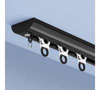 Heavy-Duty Aluminum Curtain Rail Track -Ceiling-Mount, 4 8 12 18 Ft Lengths Rooms Privacy Partition Rod, Silent 4-wheels Roller for Bedrooms Offices Hotel Window(13.7ft/4.2m)