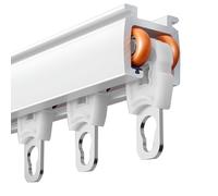 Heavy Duty Aluminum Curtain Rod, Quiet Curtain Rail, Blackout Ceiling Curtain Track For Shower Bay Window RV Room Divider(White,180cm/5.9ft(2 * 90cm))
