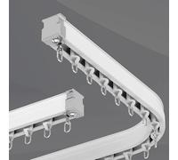 Heavy-Duty Aluminum Curtain Rod System - Flexible & Bendable Curtain Rails for Ceiling or Wall Mount Ideal for Drapes & Curtains Perfect for Home Decor.
