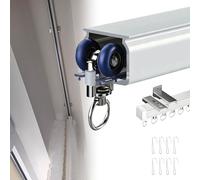 Heavy-Duty Aluminum Curtain Track 1-Channel 50-600 cm Ceiling/Walls Mount Smooth Gliding Silent Rollers Perfect for Home & Office Curtains (420 cm)