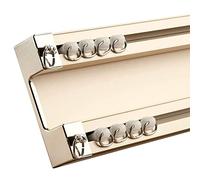 Heavy Duty Aluminum Curtain Track 1M-5M Silent Double Rod Adjustable Gold Finish Ideal for Home & Office Décor 39In Ceiling Mount System