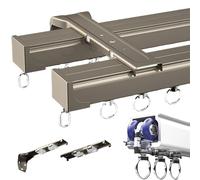 Heavy-Duty Aluminum Curtain Track 2-Channel Ceiling Mount Includes Hardware Ideal for Sliding Curtains and Shower Adjustable Length (50-800cm)