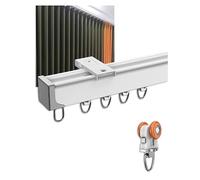 Heavy Duty Aluminum Curtain Track Rail - Silent Sliding Top Mount Complete Kit for Smooth Operation in Bedroom & Patio