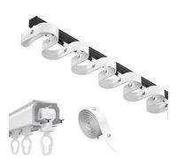 Heavy Duty Aluminum Curtain Track Set 3.3-19.7FT, S-Shaped Wavy Ceiling Mount Curtain Rod for Home/Office/Kindergarten, Black, 210cm (6.9FT) Room Divider Solutions