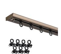 Heavy Duty Aluminum Curtain Track System 17ft 5.1m Ceiling Mounted Drapery Rail for & Room Dividers Champagne Color Single Rail Design