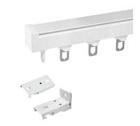 Heavy-Duty Aluminum Curtain Track System - Ceiling Mounted Room Divider Rail, Easy Install, Perfect for Room Partitions, 300cm/118in, White