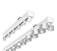 Heavy-Duty Aluminum Curtain Track System - Serpentine Wave Rail for Smooth Sliding Top/Side-Mounted Ideal for Office & Living Room 160CM (5.2FT) 125mm