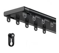 Heavy Duty Aluminum Curtain Tracks, Double Row Perforated Silent Sliding Track System for Living Room & Bedroom Room Dividers