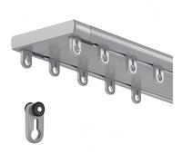 Heavy Duty Aluminum Curtain Tracks, Double Row Perforated Silent Sliding Track System for Living Room & Bedroom Room Dividers