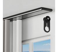 Heavy Duty Aluminum Double Curtain Track - 15.7ft (4.8m) Black Easy Install Ideal for Living Room Bedroom Hospital Room Dividers - Durable Curtain Rail System
