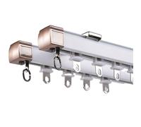 Heavy Duty Aluminum Double Rail Track System for Room Divider - 300cm/10ft Adjustable Length Easy Installation Ceiling Mount Ideal for Home & Office Use