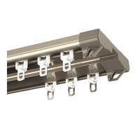 Heavy Duty Aluminum Double Row Curtain Tracks70500 cm Ceiling System for Room Divider Drapery & Shower Silent Gliders Conjoined Design (Champagne)