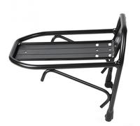Heavy Duty Aluminum Front Fork Rack Compatible With 24 To 28 Inch Bike Wheels Featuring V Brake Or Disc Brake Setup Black Cycling Luggage Carrier And Mud Shield For Mountain Biking Adventures